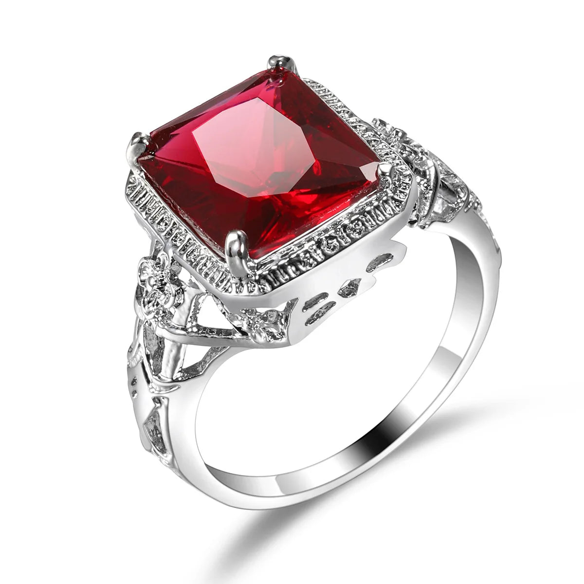 ๐
Early Xmas Sales ๐ Last Day Discount ๐ธHollow Engraved Flower Wedding Ring for Women
